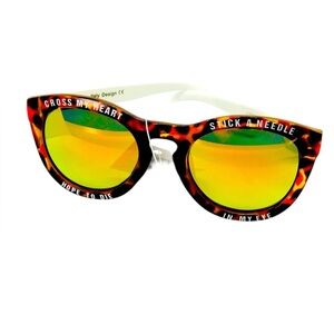 Cross My Heart Tortoise Shell Sunglasses Super trendy Statement Unique Rare